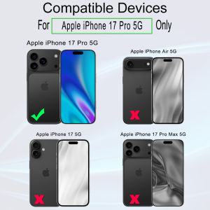 Ibywind For iPhone 17 Pro 5G Screen Protector(Pack of 2) with 1PC Metal Lens Protector 1PC Carbon Fiber Back Film Easy Install Kit