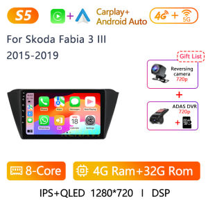 2Din Car Stereo Radio For Skoda Fabia 3 III 2015-2019 Lntelligent Multimedia Video Player Carplay Android Auto Head Unit Screen