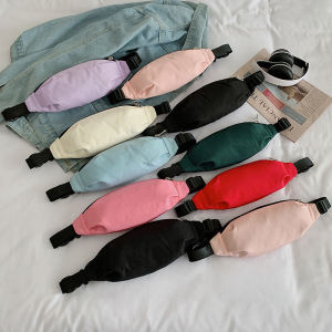 กระเป๋าผ้าใบผู้หญิงสุดน่ารัก กระเป๋าสะพายข้างแบบสะพายข้างสไตล์ฮาราจูกุ กระเป๋าคาดเอวสไตล์ญี่ปุ่น กระเป๋าสะพายข้างขนาดเล็ก สีหวาน กระเป๋าผ้าใบ