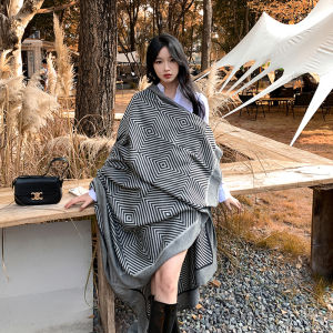 Khăn Choàng Lông Cừu Mềm Mại Thoải Mái Cho Nữ Mùa Hè 2025 Khăn Choàng Đa Năng Phong Cách Dân Tộc Khăn Choàng Máy Bay Du Lịch