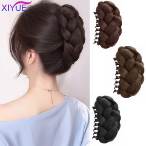 Synthetic Fried Dough Twists Pill Head Bun Female Grab Clip Flower Bud Head Fluffy Pan Hair Wig Bag Extension for Women