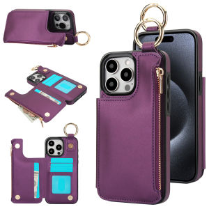 Card Case For iPhone16 Pro Max Mobile Phone Shell Coin Purse Case Leather Case With Card Holder Simple solid color Cases Casing For iPhone 15 16 Plus 14 Pro Max 15 pro max 13 pro max 13 Mini 12 11 promax 14pm 15pm X XR XS Max Cover With Wallet Bag