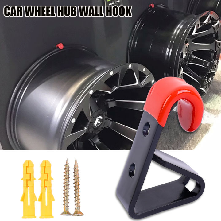 6-Pack Wheel Rim Hub Hooks – Wall Mounted Display Rack For Tire Shop Store