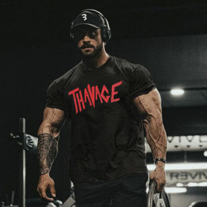 THAVAGE | Fitness Elastic Cotton T-Shirt