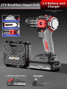 NANWEI | Household Brushless Impact Electric Drill with Metal Ratchet Chuck