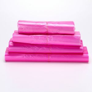 100pcs Pink Plastic Bag with Handle Vest Bag Kitchen Storage Disposable Clean Garbage Bag Supermarket Grocery Gift Shopping Bag