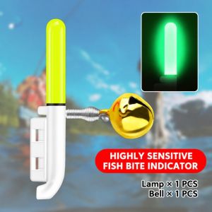 Kebememe 10 cái cảnh báo cá cắn câu ánh sáng với chuông LED đầu que Clip cr425 pin không thấm nước câu cá ban đêm chỉ số màu đỏ màu xanh lá cây ánh sáng phụ kiện câu cá cho bè Câu Cá Kiểu lướt sóng