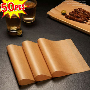 YESPERY 50Pcs 30x40cm Resistant Oven Liner Sheet Oil-Proof Paper Pad BBQ Grilling Paper Non Stick Cookie Baking Mat Paper Kitchen Baking Tools ﻿