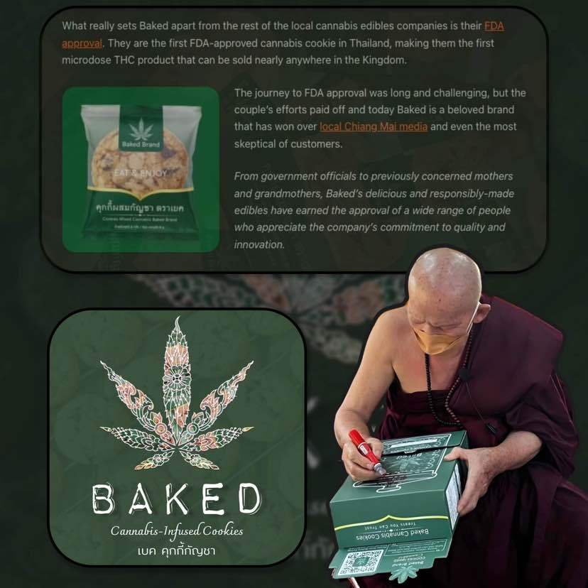 Baked Brand คุกกี้ไมโครโดส THC สูงสุด 1.6 มก./ชิ้น มี อย. ช็อกโกแลตชิพ ...