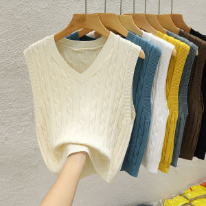 เสื้อยืดแขนกุดคอวีแน็คฤดูใบไม้ร่วงสําหรับผู้หญิง ไม่มีแขน ชั้นเรียงหลากหลาย ผ้าแคชเมียร์คลิปออน แฟชั่นสั้น