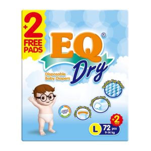 EQ Dry Mega Pack Large 72 - Tape Baby Diapers