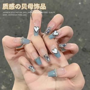 HBESTY Love Nail Art Jewelry Internet celebrity explosion Alloy Diamond Shell Metal Diamond Nail Accessories Wear Nail Accessories