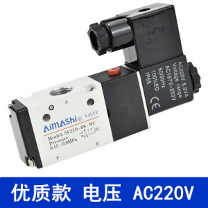 Air-Operated Solenoid Valve 3v210-08-NC Two-Position Three Way Normally Closed Switch Valve Air Valve One in One out One Exhaust 24V