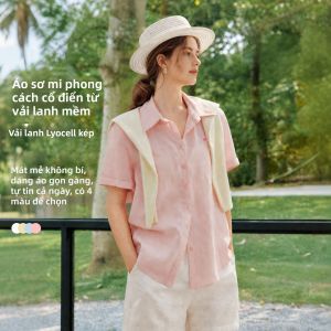 INMAN | Áo Sơ Mi Mới Mùa Hè Màu Xanh Pháp