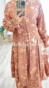 Zahira1808 Sale Cuci Gudang Reisha 21 Set Tunik Air Flow Voil Silk Dress Atasan Wanita Long Dress Busui Terbaru Terlaris Best Seller Sale Cuci Gudang