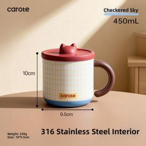 CAROTE | Insulated 316 Stainless Steel Tea Mug With Lid