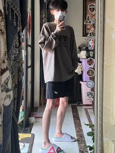 Áo Thun Nam Tay Dài Cổ Tròn in Chữ Mỹ Cotton Nguyên Chất 280g Thường Ngày Mùa Xuân Thu Thời Trang Thoải Mái Thoáng Khí