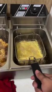 VOLTHUB Electric fryer desktop double cylinder fryer commercial french fry fryer thickened single cylinder fryer stainless steel material