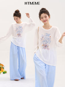 HTMEME | Light Style TENCEL Flower Long Sleeve Sun-Protective T-Shirt
