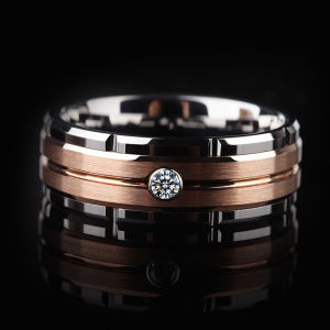 2026 Classic Two-Tone Plated Stainless Steel Ring Minimalist Fashion Band Jewelry Daily Accessories for Men Size 6-13