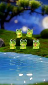 10pcs Kawaii Luminous Smiling Frog Resin Charms 3D Small Animal Pendant For Jewelry Make DIY Earring Necklace Keychain Charm