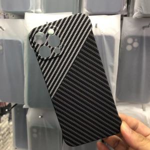 Ultra-Thin Carbon Fiber 13 14Promax 15Kevlar No-Border Protective Case Mens Hard Trendy Compatible 14Pro Heat Dissipation Anti-Fall