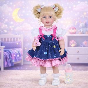 Galaxia Girl” – 22” Realistic Reborn Toddler Doll with Blonde Curly Hair Light Skin Tone Hand-Painted Face
