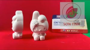 Tượng tô màu Thỏ Melody 2D tô tượng thạch cao (Không kèm màu) luyện vẽ tượng trắng decor