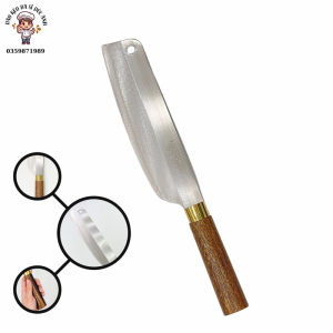Dao Thái Thịt Rau Củ Thép Trắng Không Rỉ Cán Chuôi Gỗ Miền Tây Bắc kích thước 13 cm.&