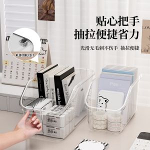 Acrylic Transparent Rectangular Storage Box Slanted Mouth Desktop Miscellaneous Snacks Cosmetics Perfume Storage Basket