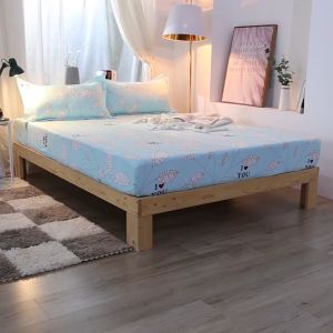 elebaby Premium Cotton Cadar Bedsheet Fitted Bed Sheet Single/Queen/King Size (Bedsheet Only) pillowcase not included