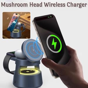 Magnetic Foldable Wireless Charger 5 In1 Mushroom Head Style Fast Charging Speed Can Charge Iphone Airpods And Iwatch At The Same Time