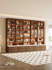 Freely Combinable Solid Wood Bookcase Small Apartment Storage Display Cabinet
