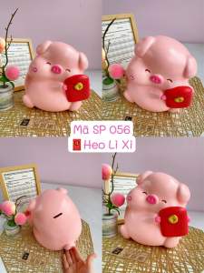 (22x19x19cm) 🧧 Heo Thỏi Vàng Heo Lì Xì Tết - Mã SP 056 Heo đất Happy New Year chất liệu thạch cao decor rất đẹp