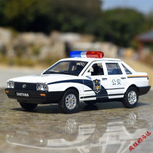 Xe Mô Hình Hợp Kim Cổ Điển Volkswagen Santana Cảnh Sát Mở Cửa Bốn Lối Trưng Bày 1/32 Mô Hình Xe Hơi Tĩnh Mạch Hợp Kim