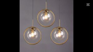 Nordic Gold Metal Glass Hanging Lamp  Suspension Luminaire Livingroom Bedroom Pendant Lights