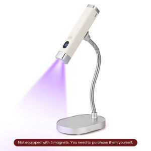 foreverlily | Portable Rechargeable UV LED Nail Dryer Lamp With 3 Magnets Handheld Desktop Gel Curing Light With Flexible Hose Nail Art Tool