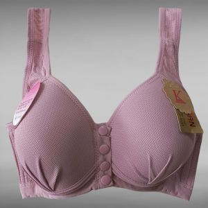 KAXILIMAN BRA SUPER SOFT Kancing 4 Di Depan Cup B Besar Busa Tipis Tanpa Kawat Motif Pori Size 36-46