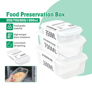 Refrigerator Preservation Box Fridge Storage Case Bento Boxes Sealed Food Container Storage for Fruit Vegetable 350ml/700ml/800ml/1600ml