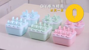 Khuôn Làm Kem Que 8 Ô Có Nắp Tay Cầm Dễ Thương Có Thể Dùng Được Nhiều Lần - Khuôn Kem Que Tiện Dụng Mùa Hè  Khay Làm Thach Sáng Tạo