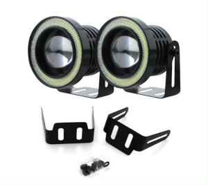 2pcs White Lights 3 Inch 12V 1200LM DRL Car LED Angel Eye Fog Lamp COB Diaphragm Daytime Running Light Universal for Cars