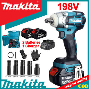 Electric Wrench Brushless 2 Battery Original Impact Wrench Heavy Duty Japan Rechargeable Set Power Tools Impact Drill Cordless Full Set With Hammer Cordless Drill For Motorcycle With Charger