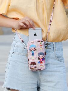 Harajuku Style Large Capacity Mobile Phone Bag Neck Strap Crossbody Shoulder Arm Bag Wallet Multi-Function Youth Fashion