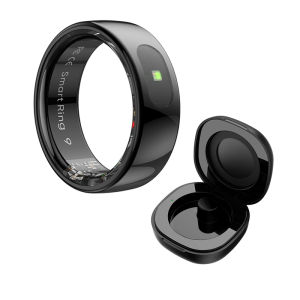 R08 Smart Ring for Men & Women – Health & Fitness Tracker with Touch Control 24/7 Heart Rate/SpO2/Skin Temperature Monitor IP68 5ATM Waterproof Sleep Tracking Step Counter Smart Notifications