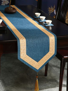 New Chinese Style Long Tablecloth Tea Ceremony Zen Dining Table Waterproof Flag Lightweight Luxury Tea Table Decorative Pad