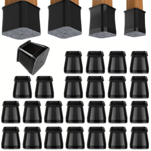 24 ชิ้นเก้าอี้ขาป้องกันสแควร์ซิลิโคน Felt ขาเฟอร์นิเจอร์ Pads Caps สําหรับพื้นไม้เนื้อแข็ง