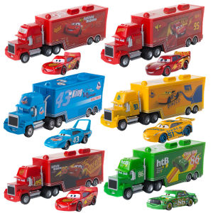Disney Pixar cars Toy Racing Lightning McQueen Jackson Storm Mike Uncle Truck 1:55 Alloy Model Car combination Boy birthday Gift
