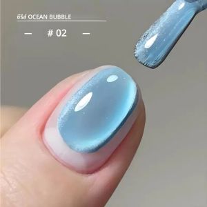 MIANEL 12ML 1-7pcs Pink Water GOLD Ocean Bubble ลูกปัดแก้ว CAT EYE GEL เล็บ 2025 ฤดูใบไม้ผลิใหม่เล็บฤดูร้อนเล็บสีฟ้า