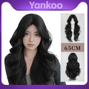 Natural Realistic Long Wavy Curly Human Hair Wig for Women with Middle Parting Autumn Winter Style