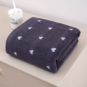 70x140cm Cotton Bath Towel Heart Pattern Skin friendly Bath Towel Absorbent Quick drying Super Soft Thickened For Home Bathroom